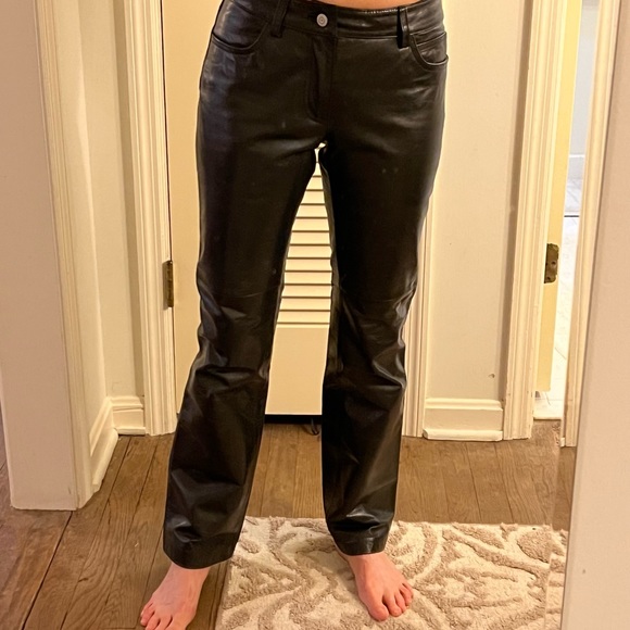 Leather -straight leg jean. Great condition - Picture 2 of 11